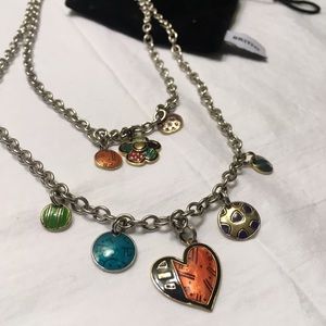 Romero Britto Silver Pop Art Charm Necklace